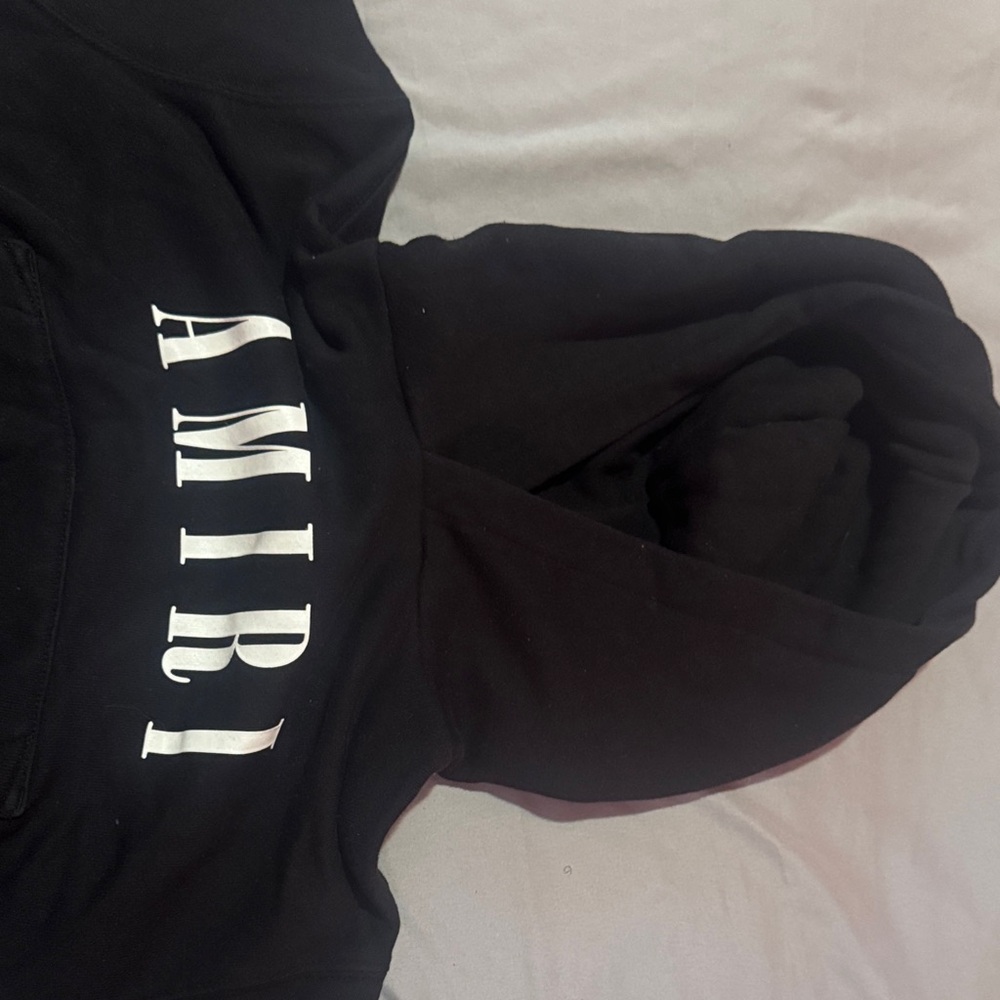 AMIRI kids Black Hoodie with White Logo